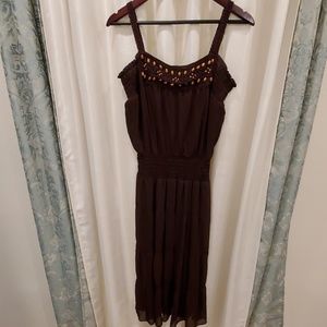 Midi Boho Brown Dress